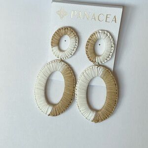 Panacea  Raffia Oval Drop Earrings